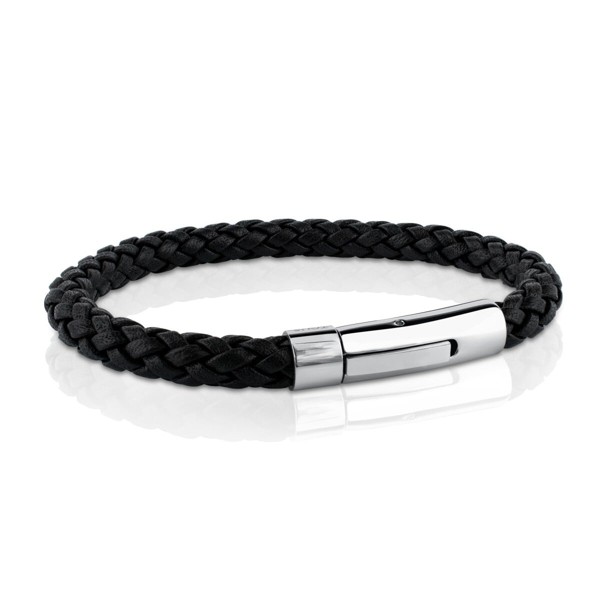Pulsera en acero y cuero trenzado TOUS Man