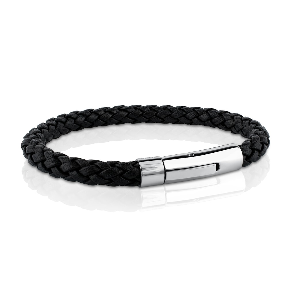 Pulsera en acero y cuero trenzado TOUS Man
