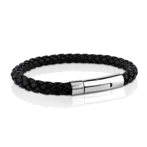 Pulsera en acero y cuero trenzado TOUS Man