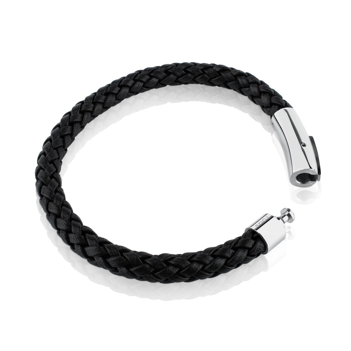 Pulsera en acero y cuero trenzado TOUS Man