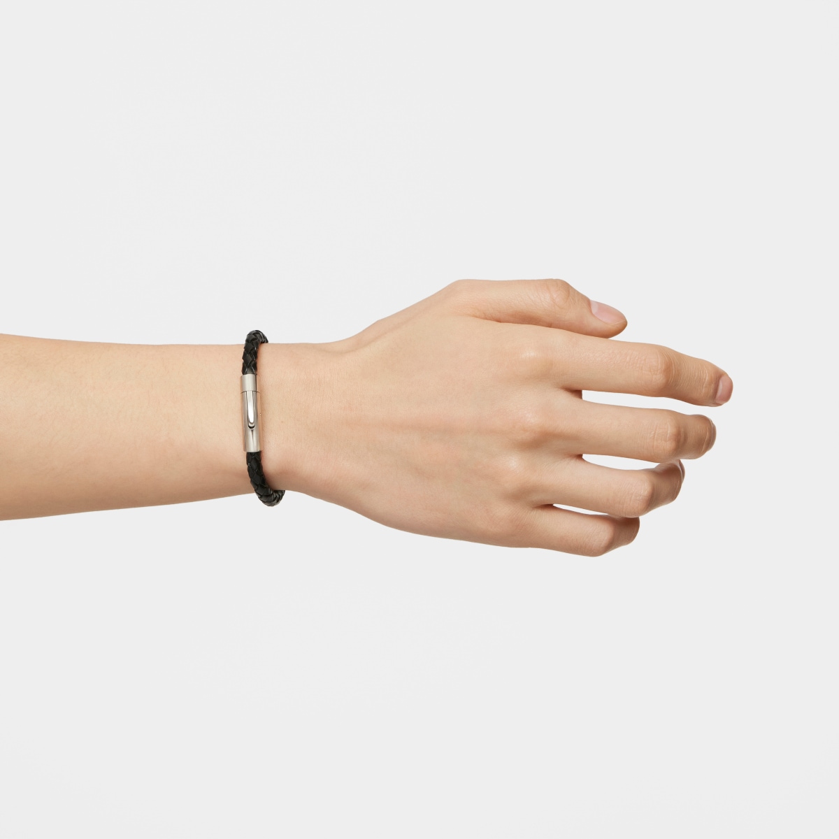 Pulsera en acero y cuero trenzado TOUS Man