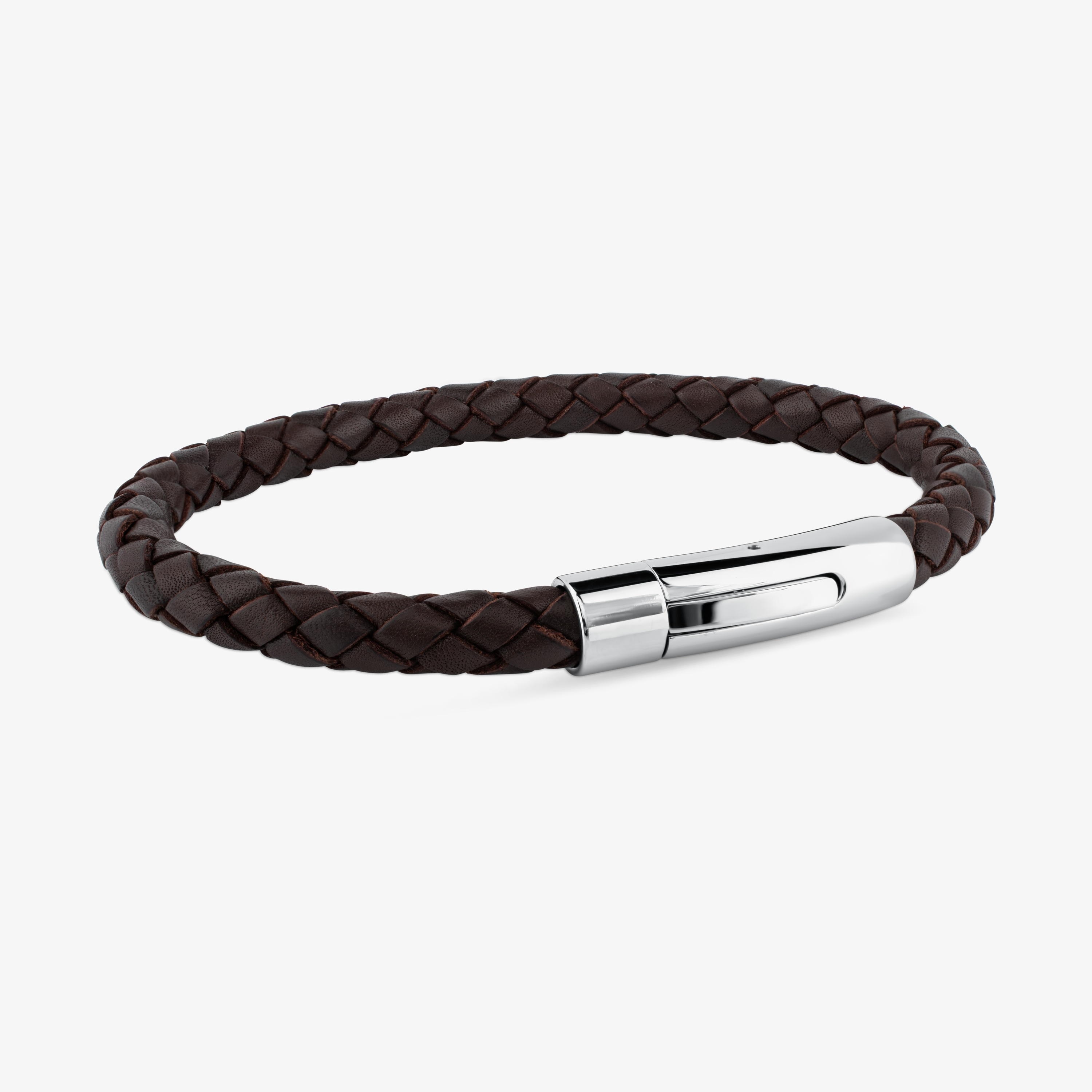 Steel TOUS Man Bracelet with brown leather | TOUS