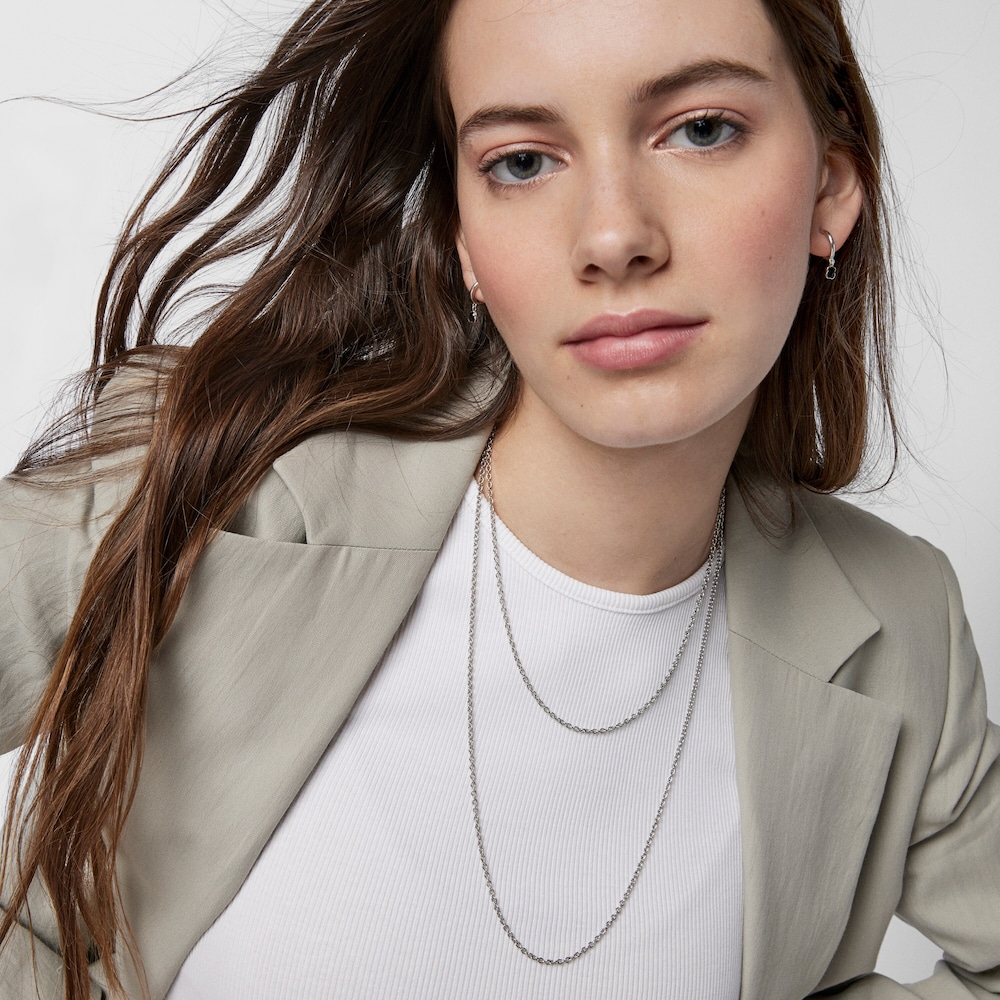 Gargantilla de acero con anillas, 45 cm Chain