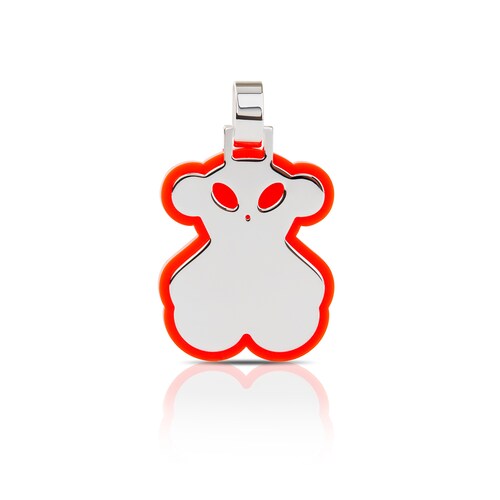 Large neon red Silver Halloween Pendant image number 0