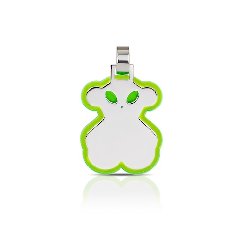 Colgante grande Halloween verde ne&oacute;n de Plata