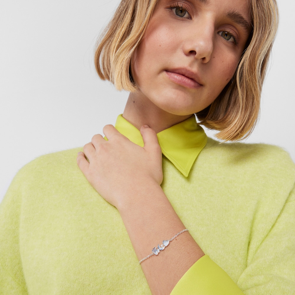 Pulseira Nocturne em Prata com P&eacute;rola