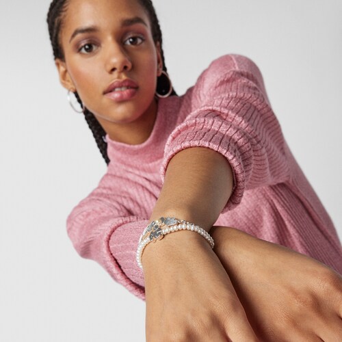 Bra&ccedil;alet&nbsp;Nocturne&nbsp;motius de Plata amb Perla