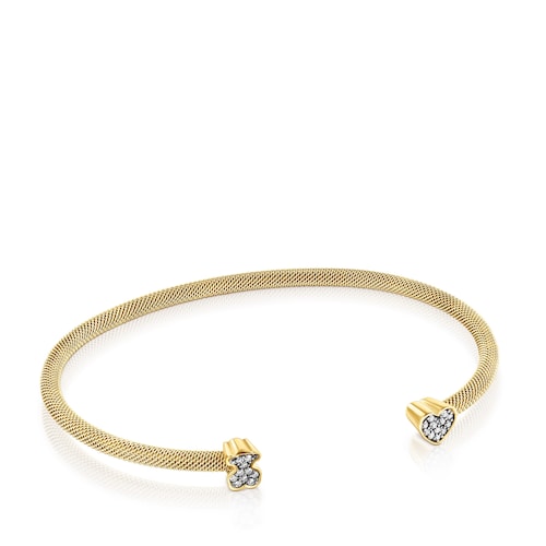 Pulsera con baño de oro 18 kt sobre plata y diamantes Nocturne