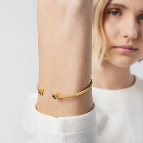 Pulsera con baño de oro 18 kt sobre plata y diamantes Nocturne