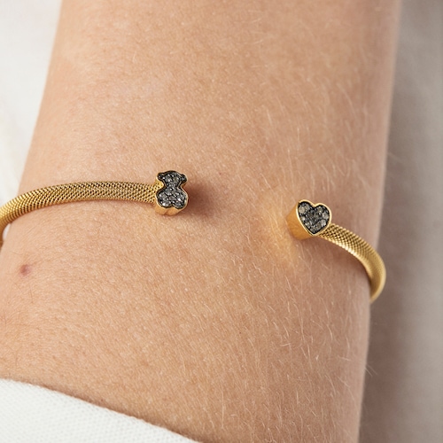 Pulsera con baño de oro 18 kt sobre plata y diamantes Nocturne