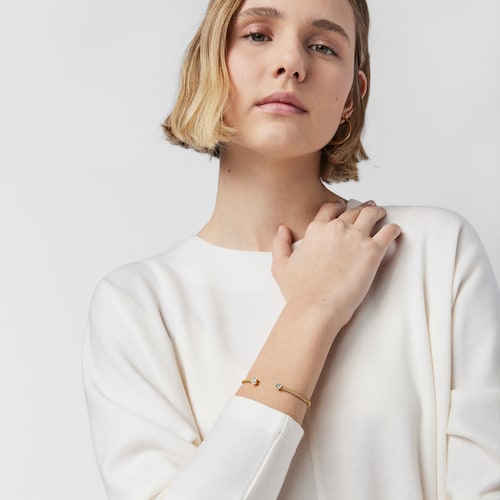 Pulsera con baño de oro 18 kt sobre plata y diamantes Nocturne