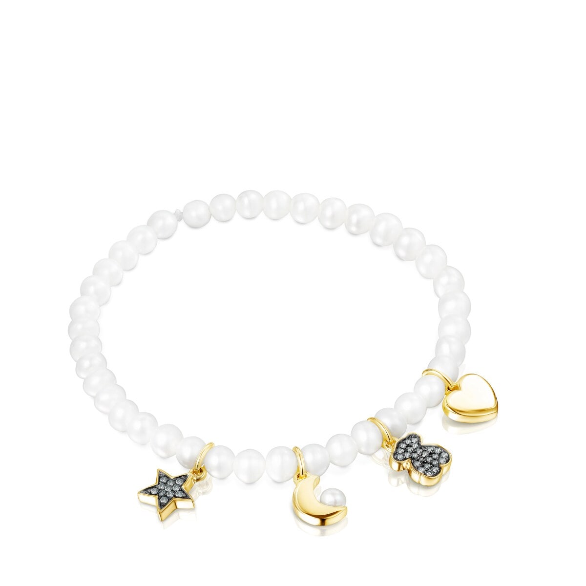 Nocturne Pearl Bracelet with Silver Vermeil and Diamonds