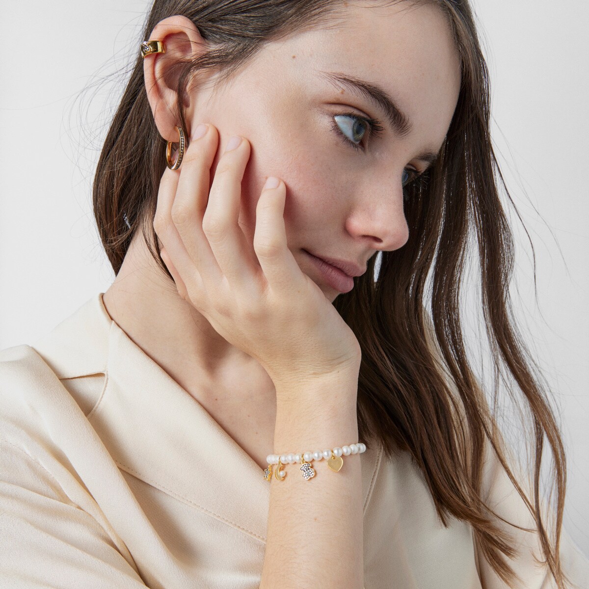 Nocturne Pearl Bracelet with Silver Vermeil and Diamonds