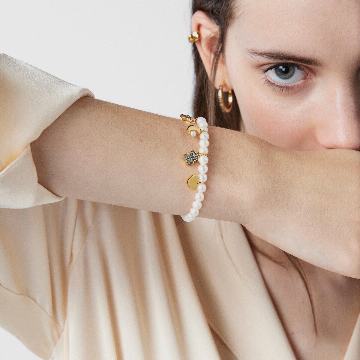 Nocturne Pearl Bracelet with Silver Vermeil and Diamonds