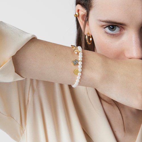 Nocturne Pearl Bracelet with Silver Vermeil and Diamonds