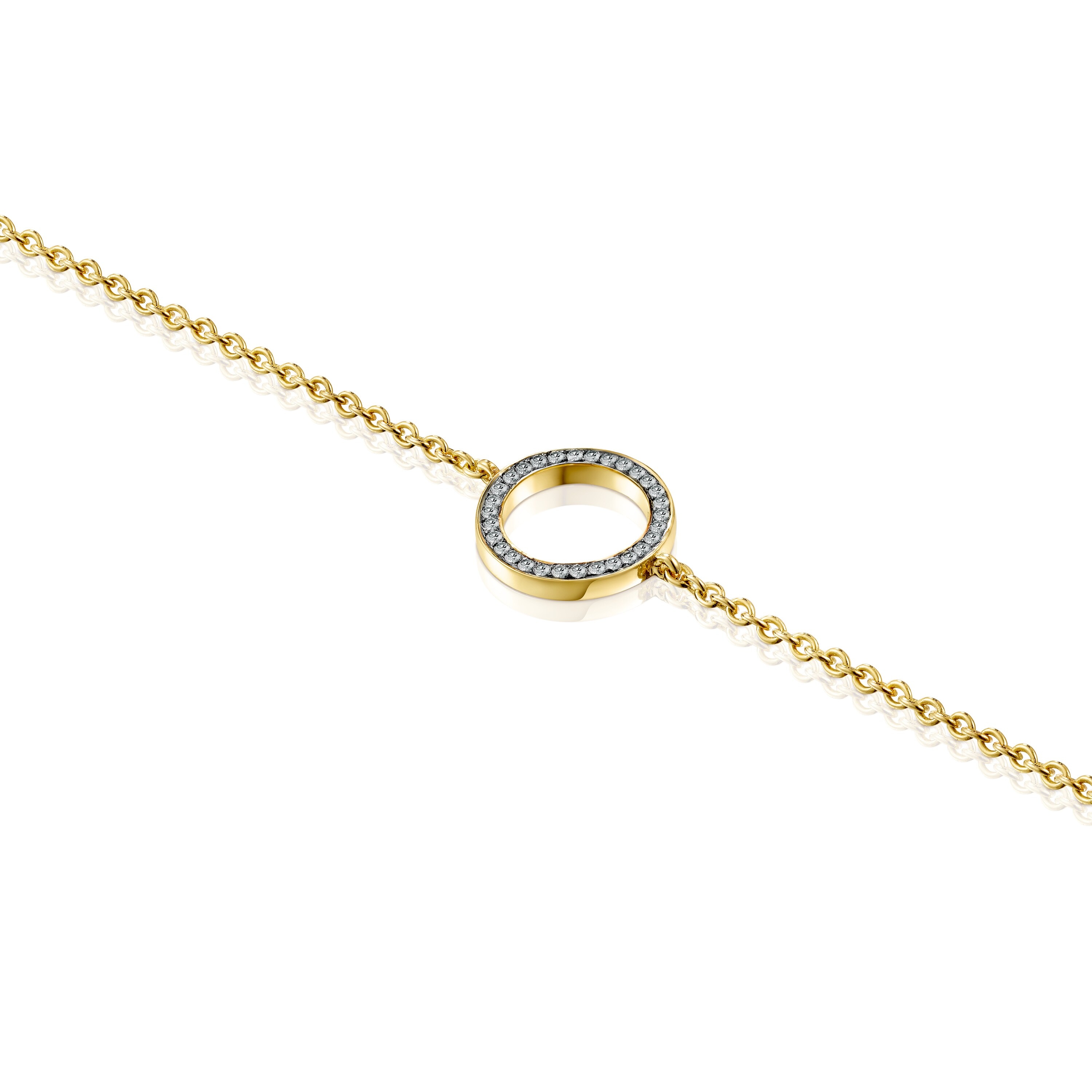 Nocturne disc Bracelet in 18K gold vermeil with Diamonds