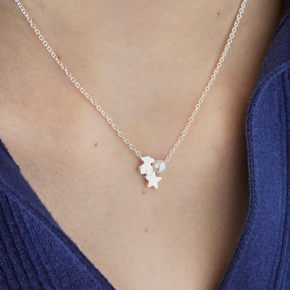 Collar Nocturne de Plata con Perla