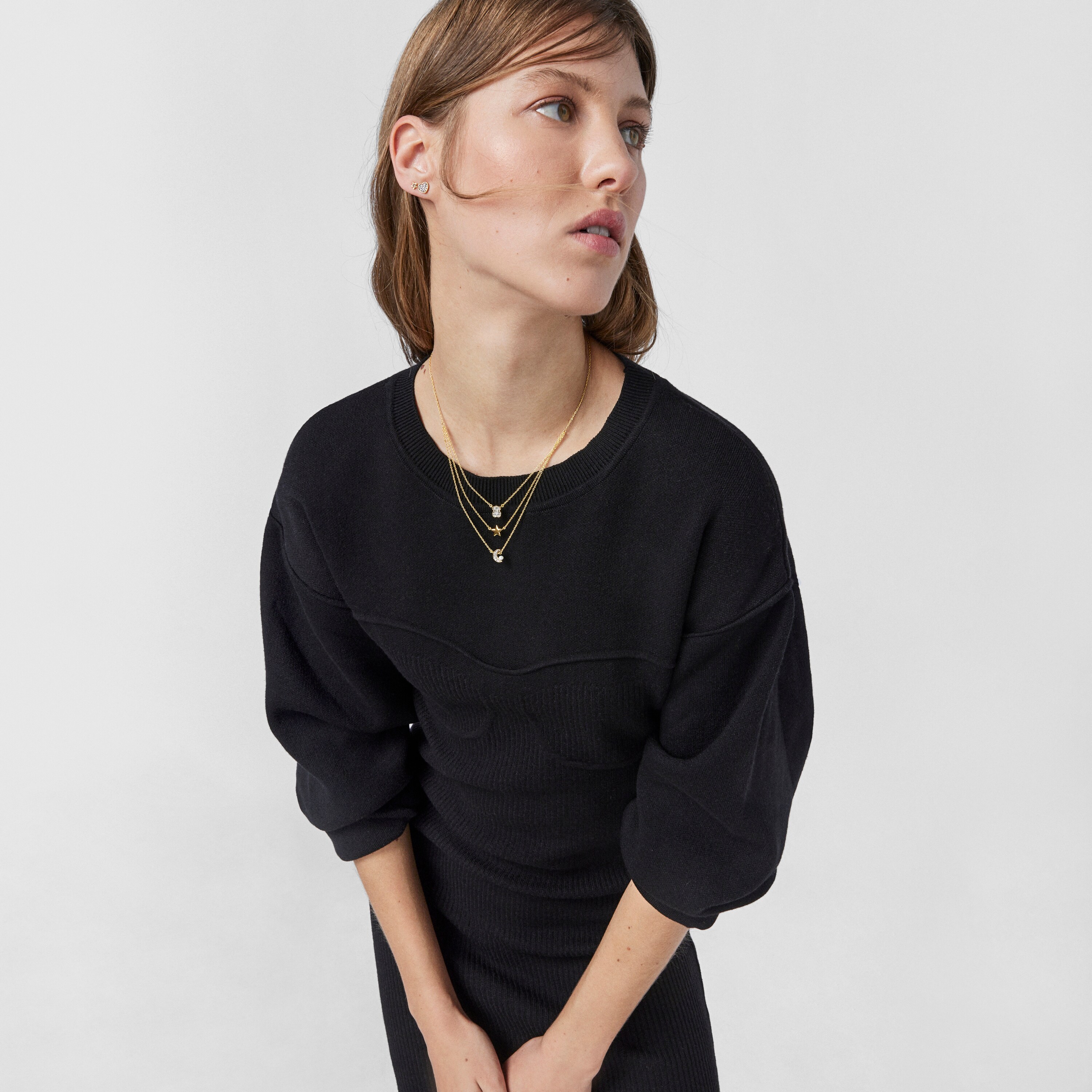 Nocturne Necklace in 18K gold vermeil with Diamonds and Pearl