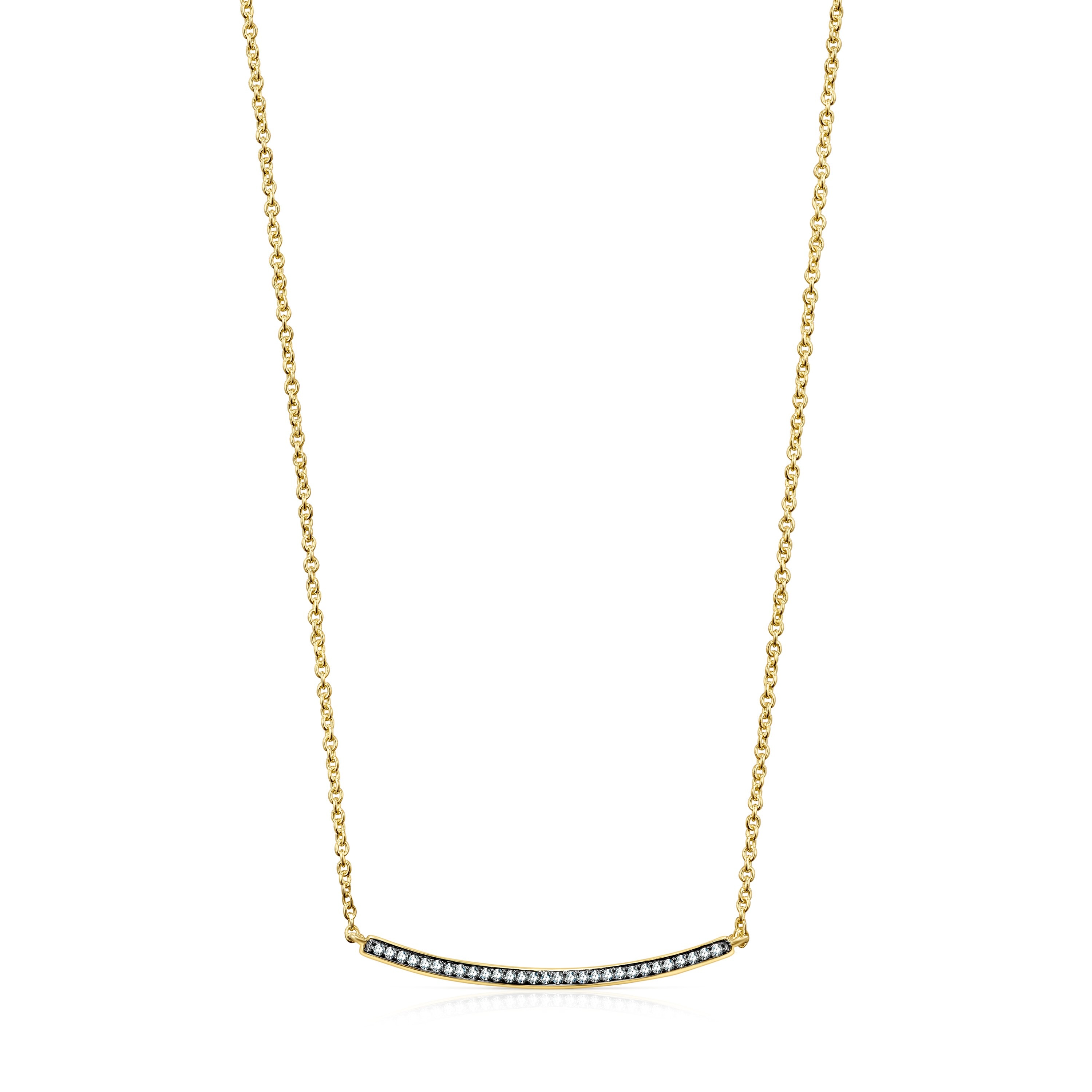 Nocturne bar Necklace in 18K gold vermeil with Diamonds