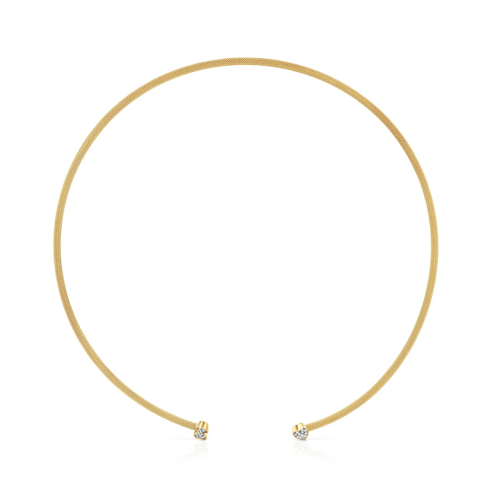 Collar Nocturne con ba&ntilde;o de oro 18 kt sobre plata y Diamantes