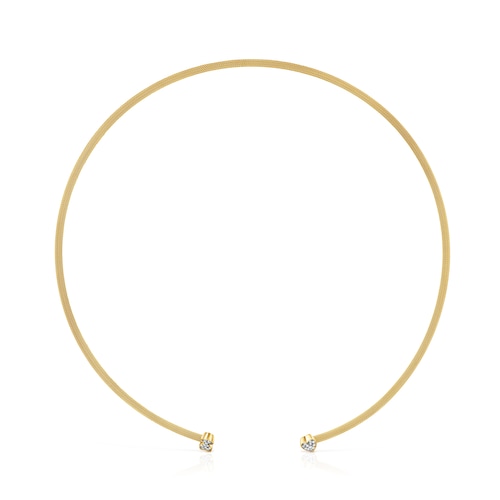 Collar Nocturne con ba&ntilde;o de oro 18 kt sobre plata y Diamantes