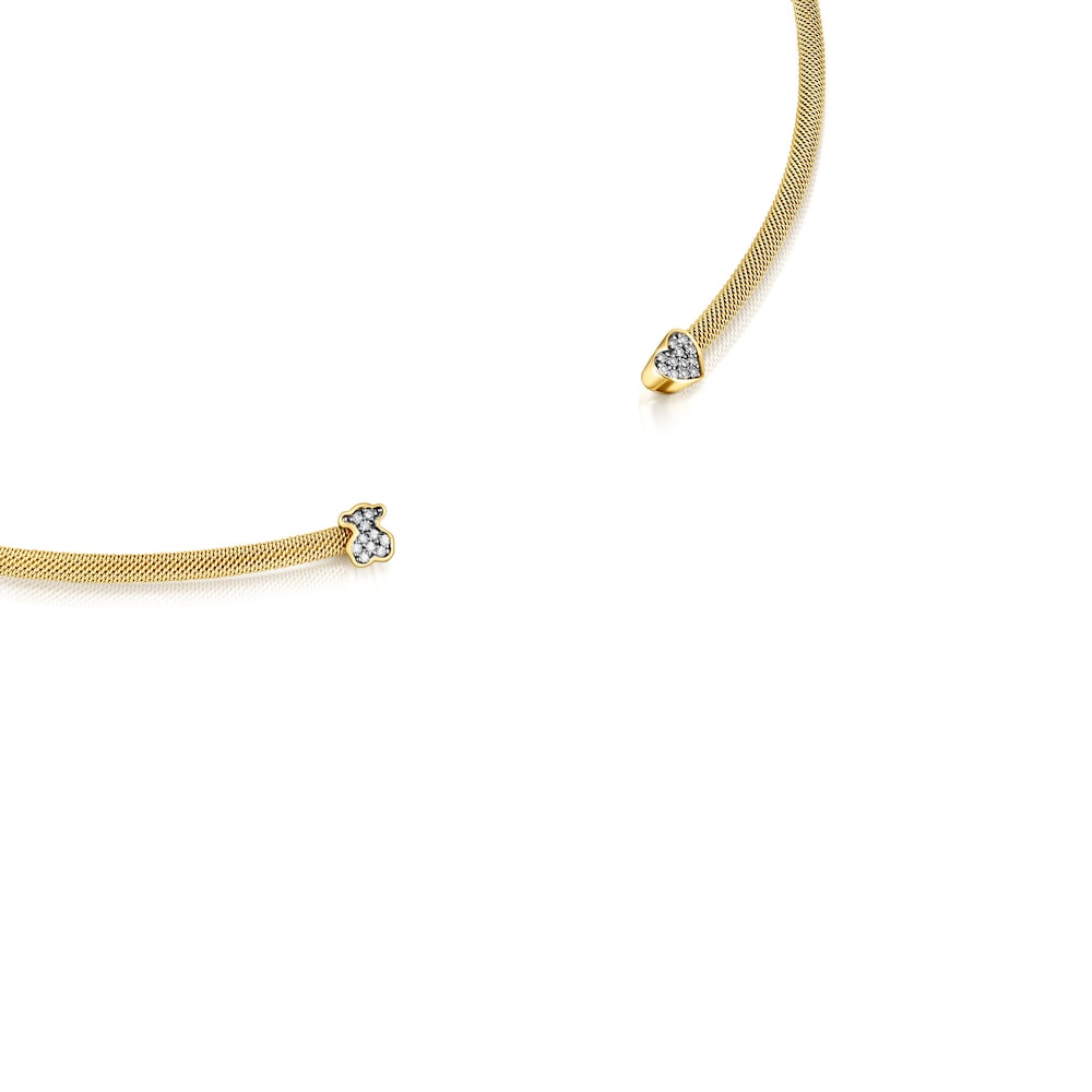 Collar Nocturne con ba&ntilde;o de oro 18 kt sobre plata y Diamantes