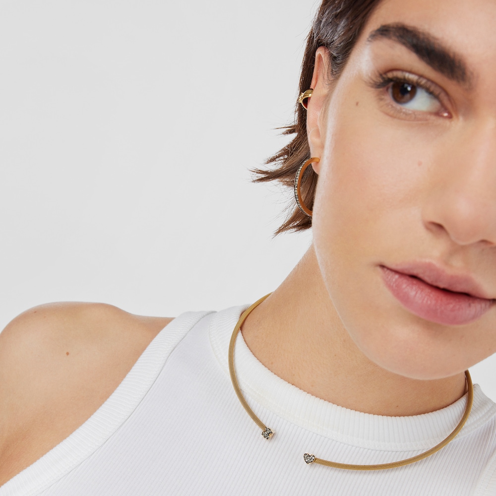 Collar Nocturne con ba&ntilde;o de oro 18 kt sobre plata y Diamantes