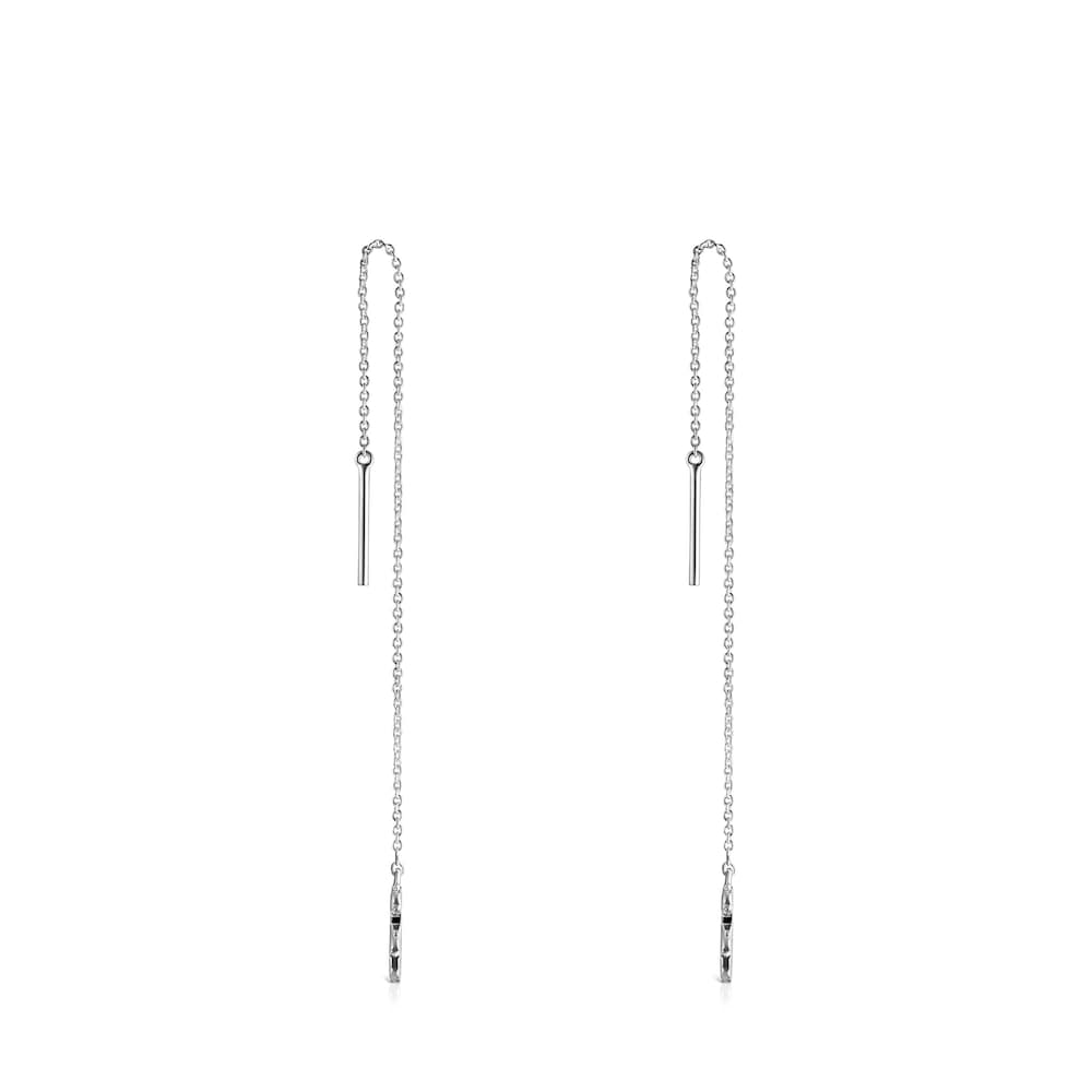 Long Nocturne Silver Earrings image number 1