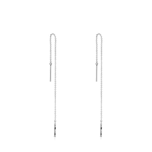 Pendientes largos de plata Nocturne