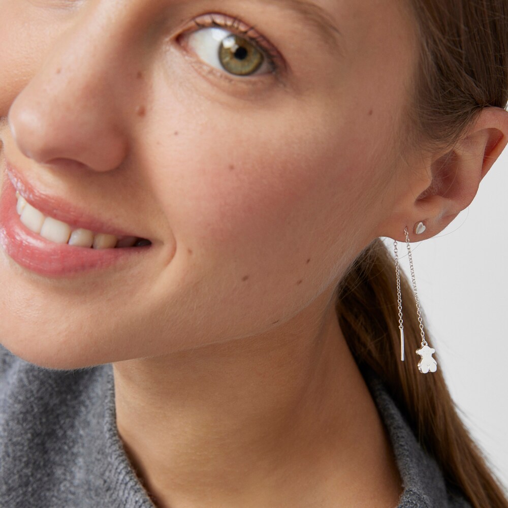 Long Nocturne Silver Earrings image number 3