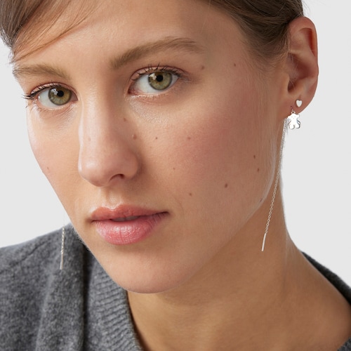 Pendientes largos de plata Nocturne