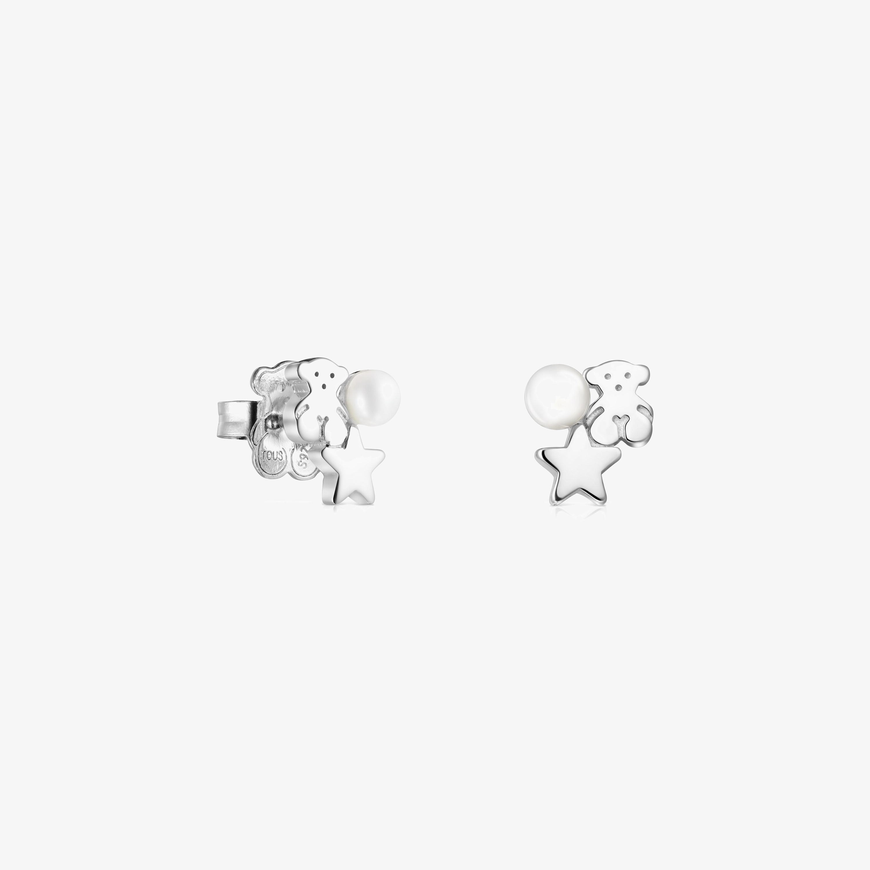 Nocturne Silver Earrings with Pearl
