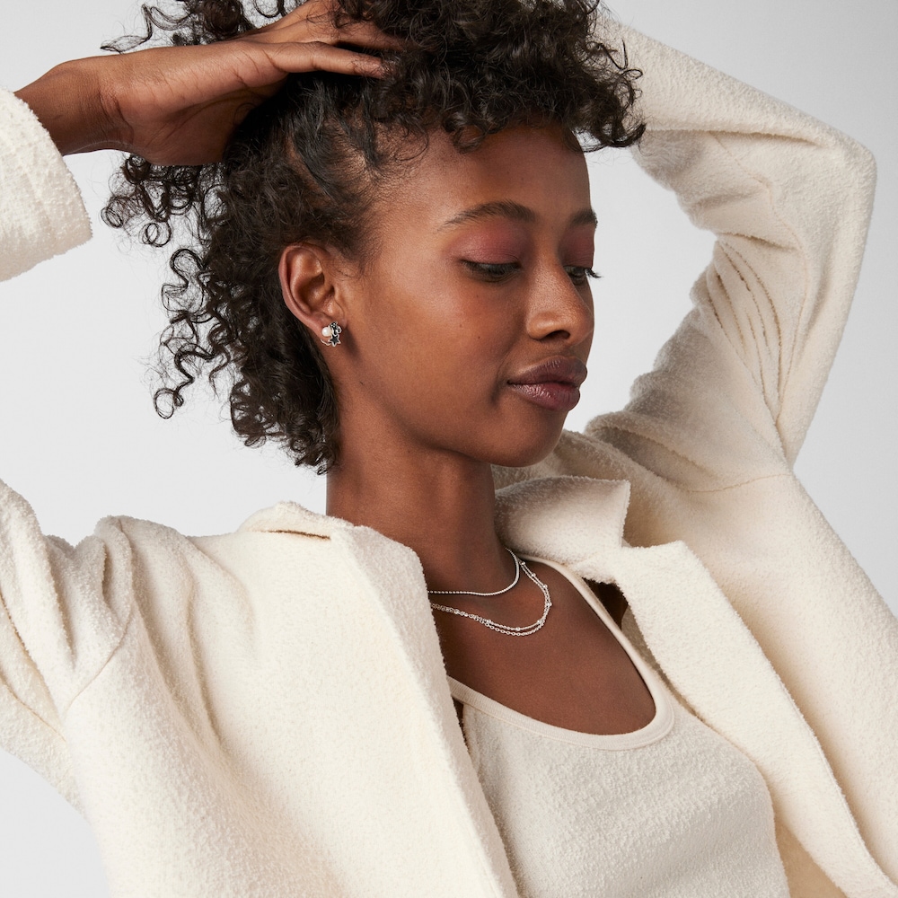 Orecchini in argento con perla Notturno