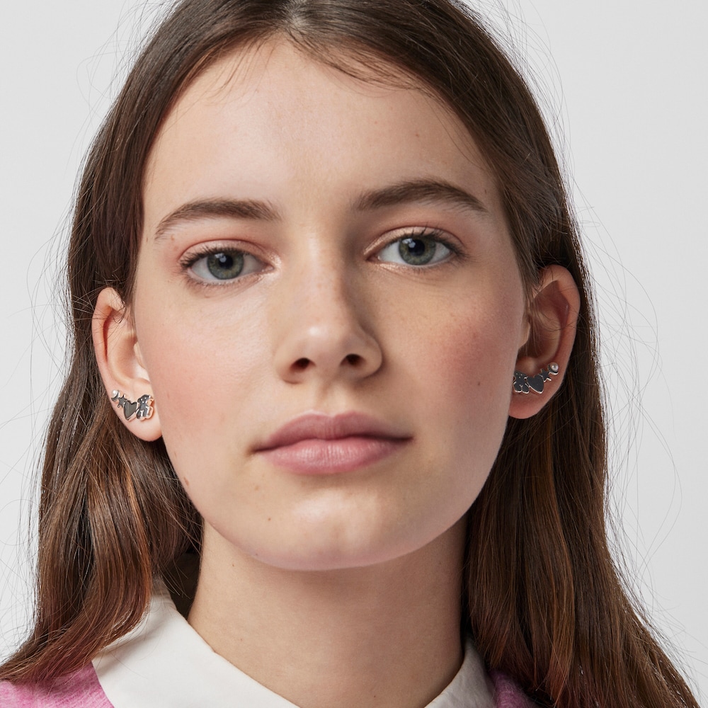 Earcuff Nocturne em Prata com P&eacute;rola