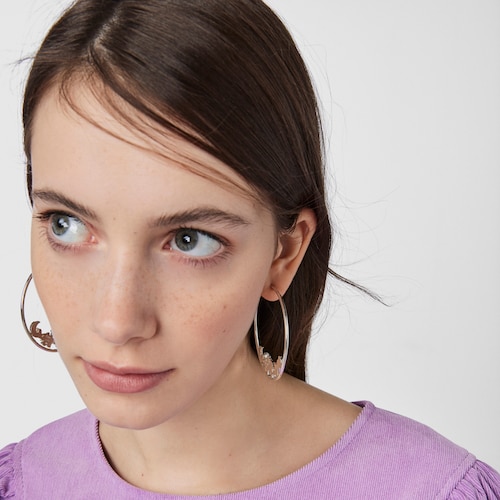 Arracades aro grans&nbsp;Nocturne&nbsp;de Plata amb Perla