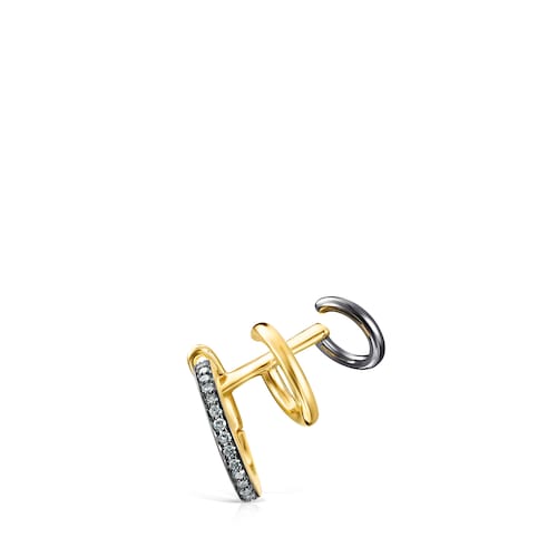 Nocturne Earcuff in Silver Vermeil with Diamonds