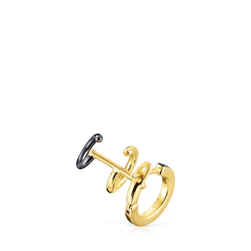 Nocturne Earcuff in Silver Vermeil with Diamonds