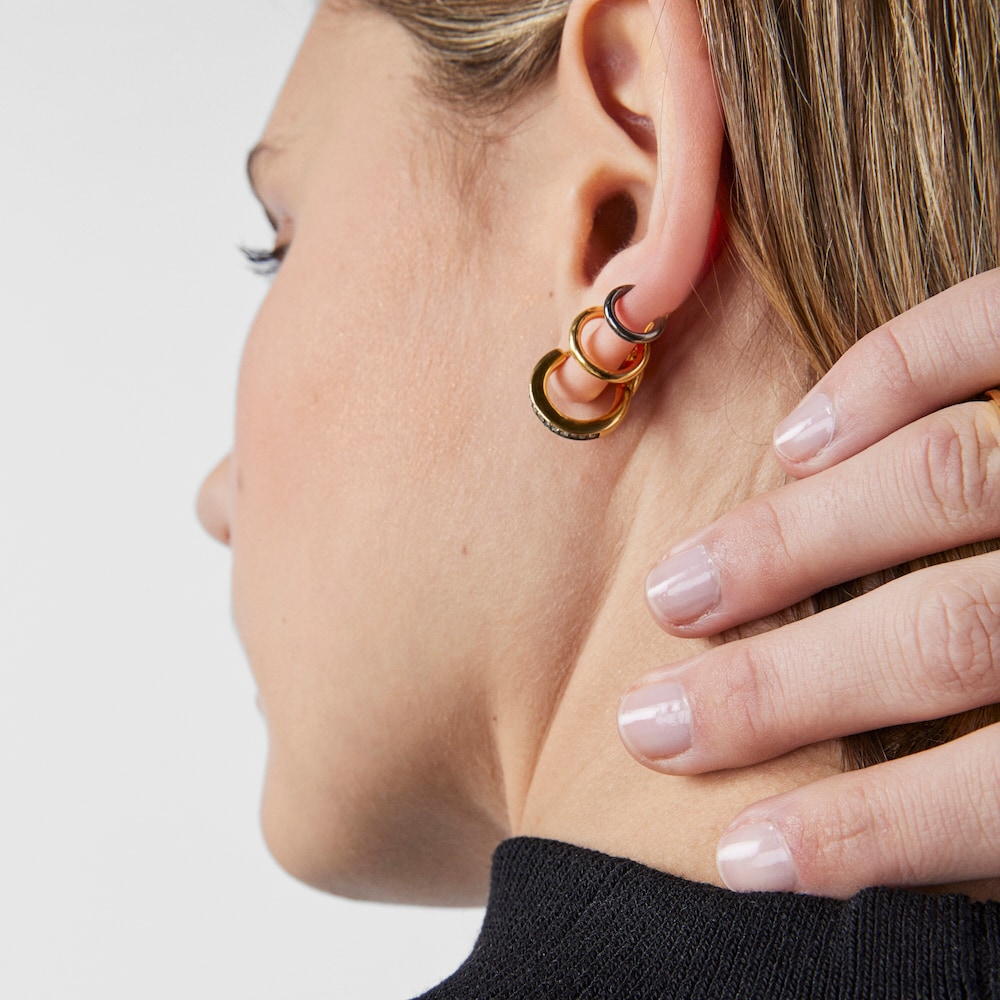 Earcuff Nocturne con ba&ntilde;o de oro 18 kt sobre plata y Diamantes