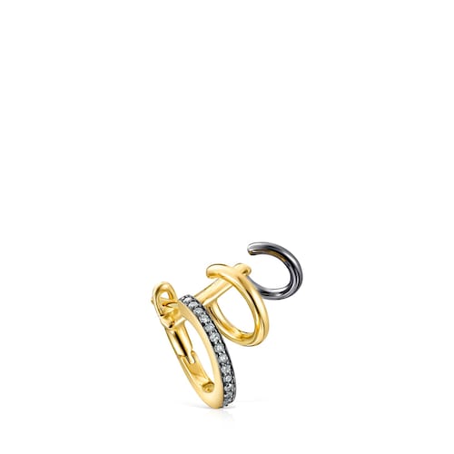 Nocturne Earcuff in Silver Vermeil with Diamonds