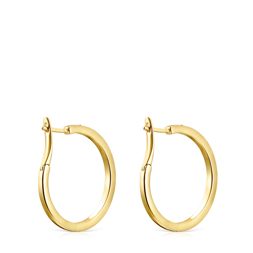 Nocturne disc Earrings in Silver Vermeil with Diamonds