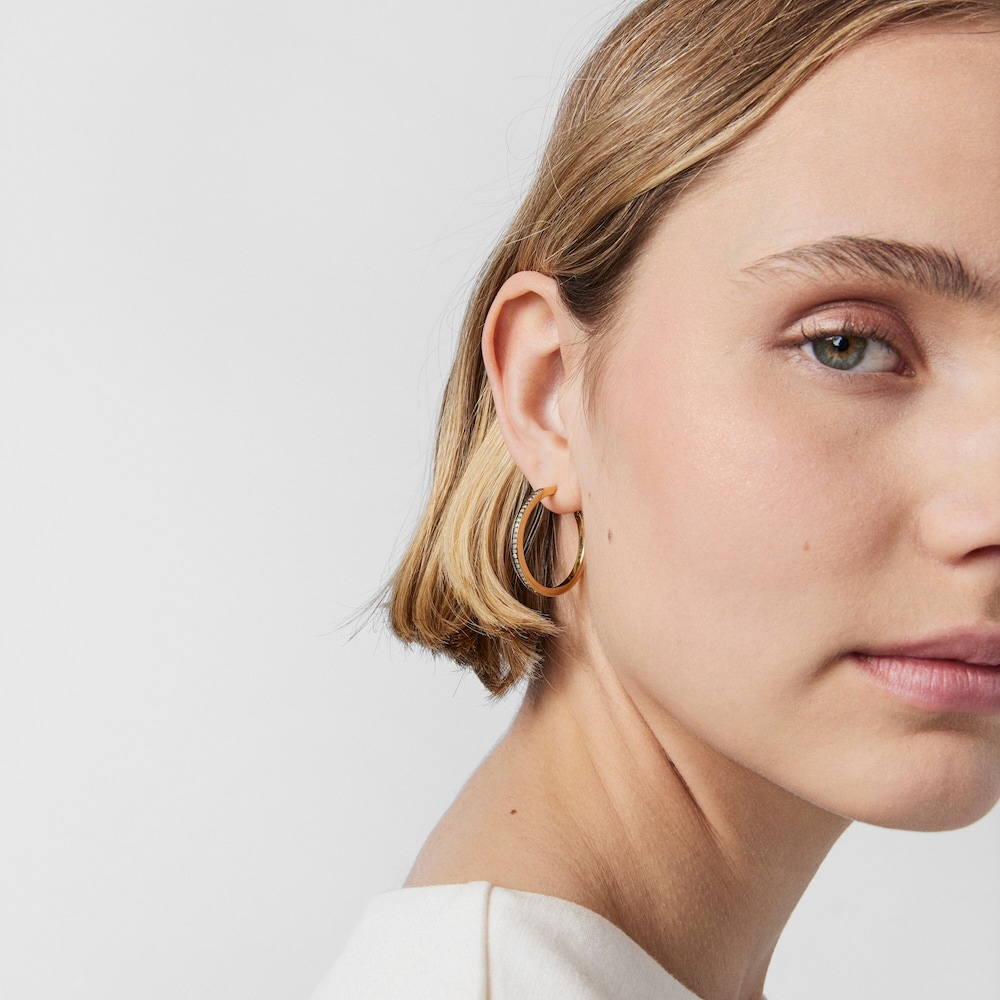 Nocturne disc Earrings in Silver Vermeil with Diamonds