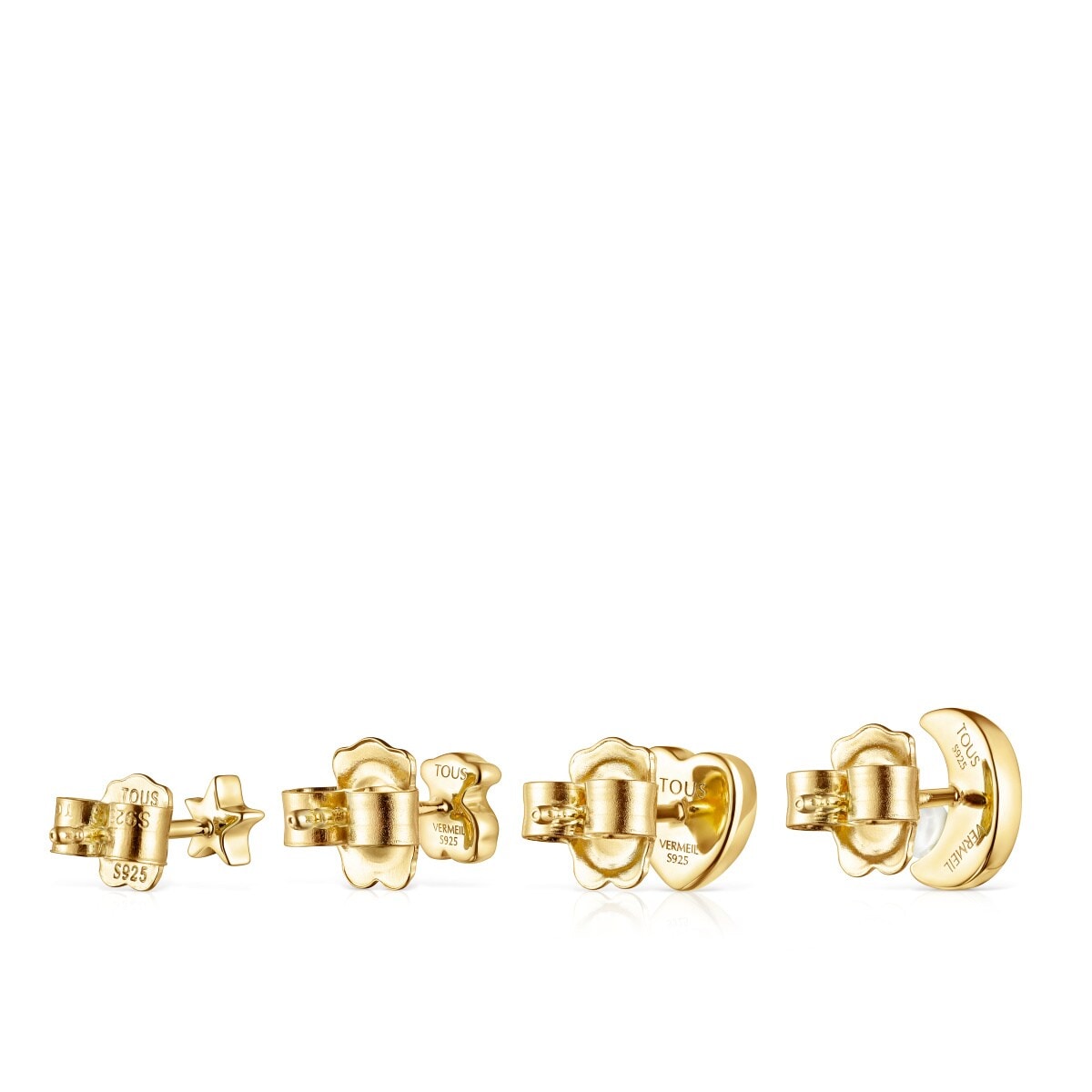 Pack of Nocturne Earrings in Silver Vermeil with Diamonds and Pearl