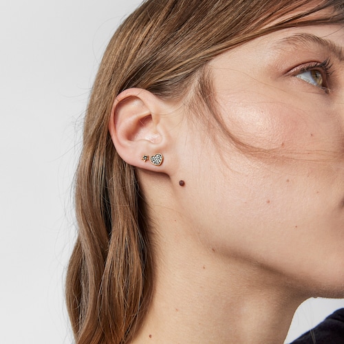 Pack of Nocturne Earrings in Silver Vermeil with Diamonds and Pearl