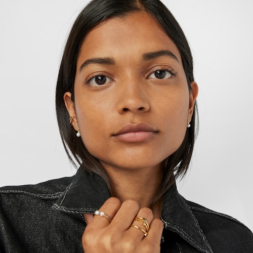 Brincos Nocturne barra em Prata Vermeil, Diamantes e Pérola