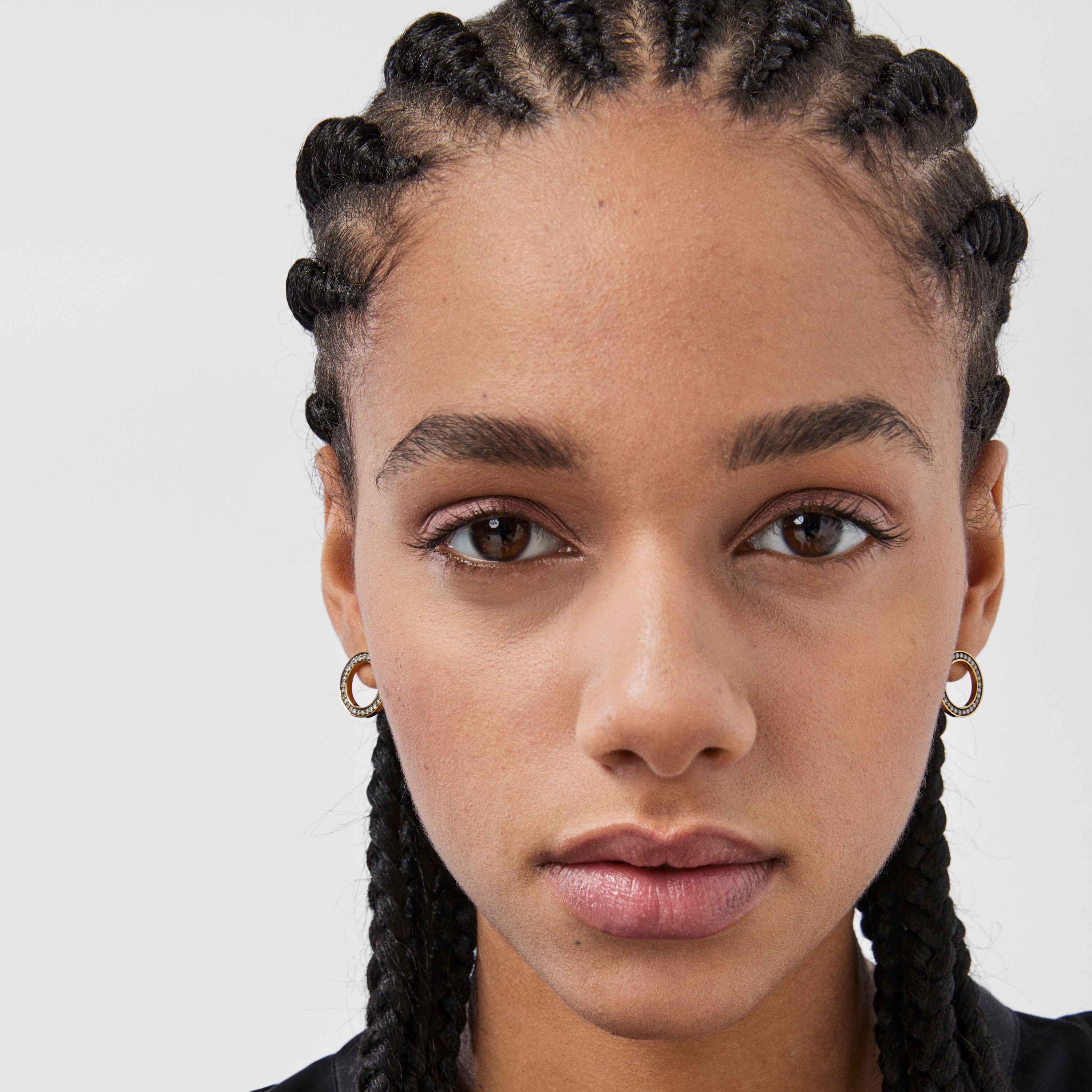 Nocturne disc Earrings in Silver Vermeil with Diamonds