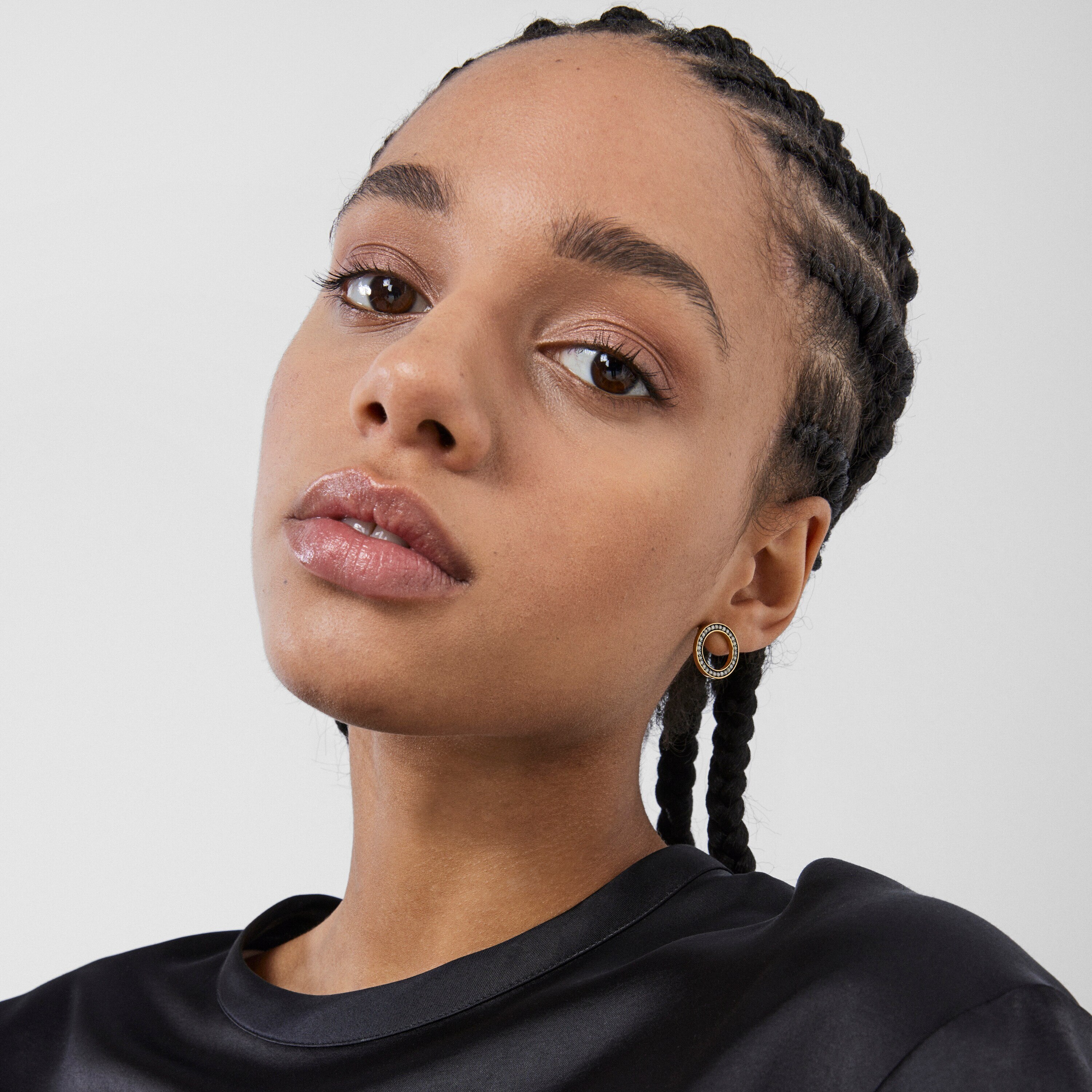 Nocturne disc Earrings in 18K gold vermeil with Diamonds