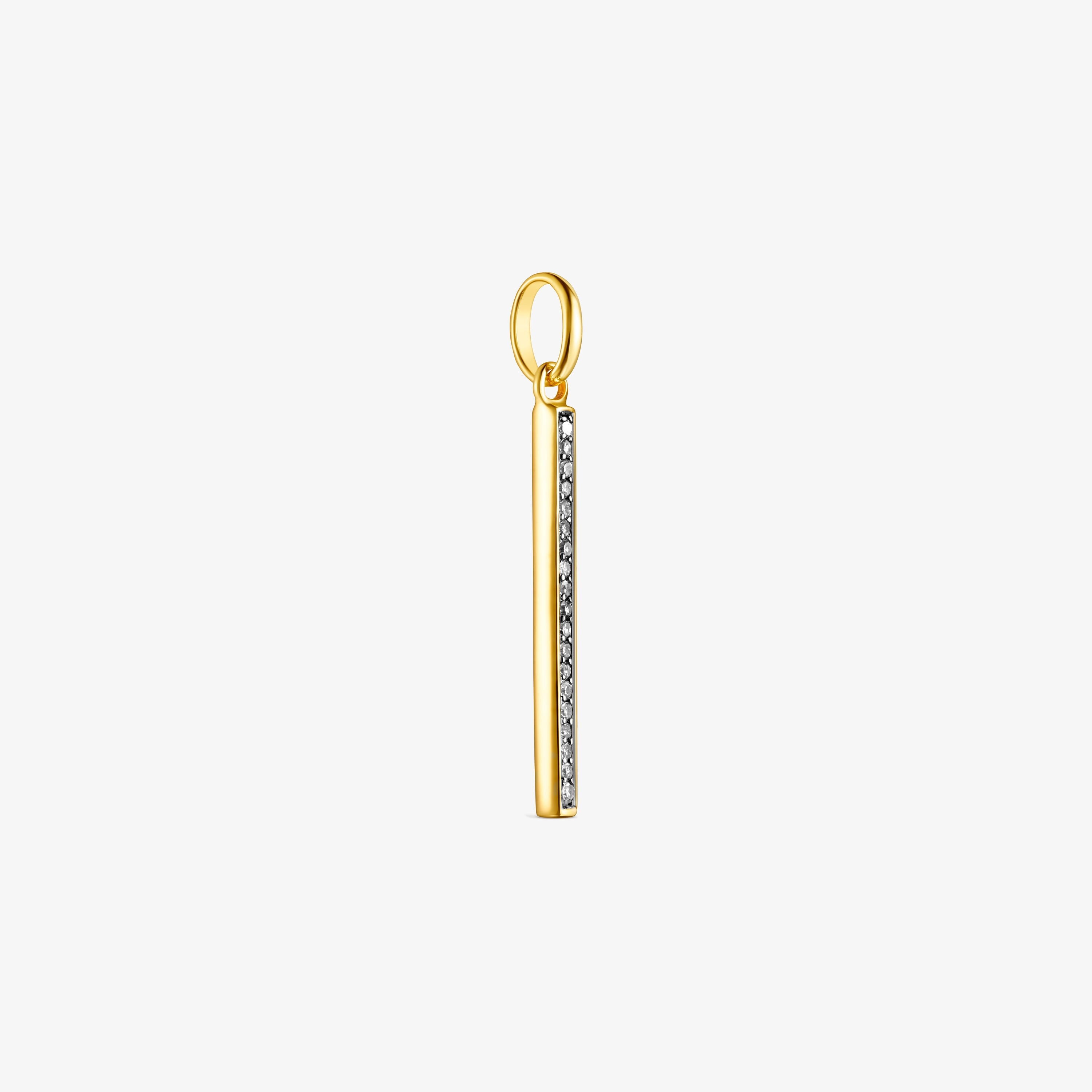 Nocturne bar Pendant in 18K gold vermeil with Diamonds