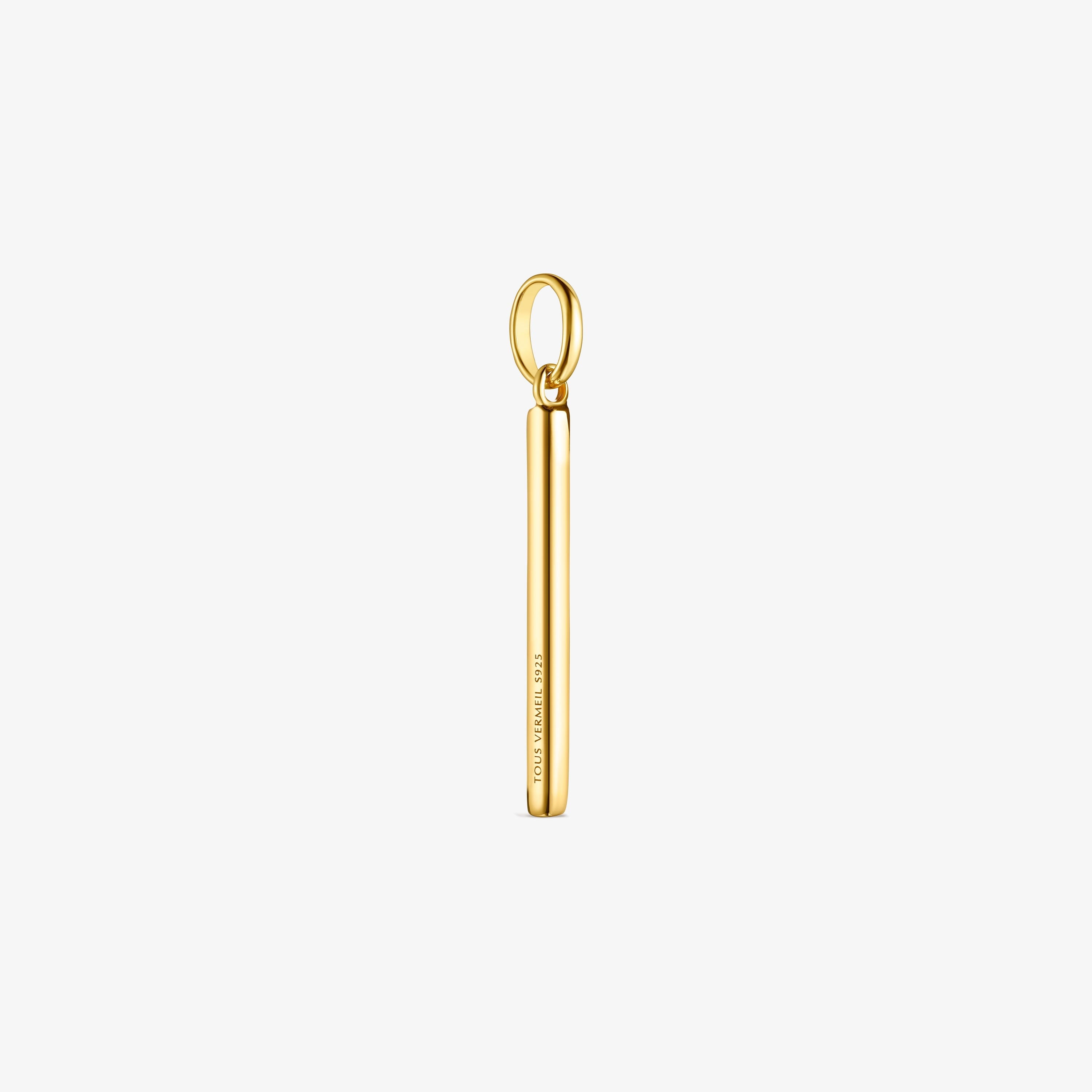 Nocturne bar Pendant in 18K gold vermeil with Diamonds