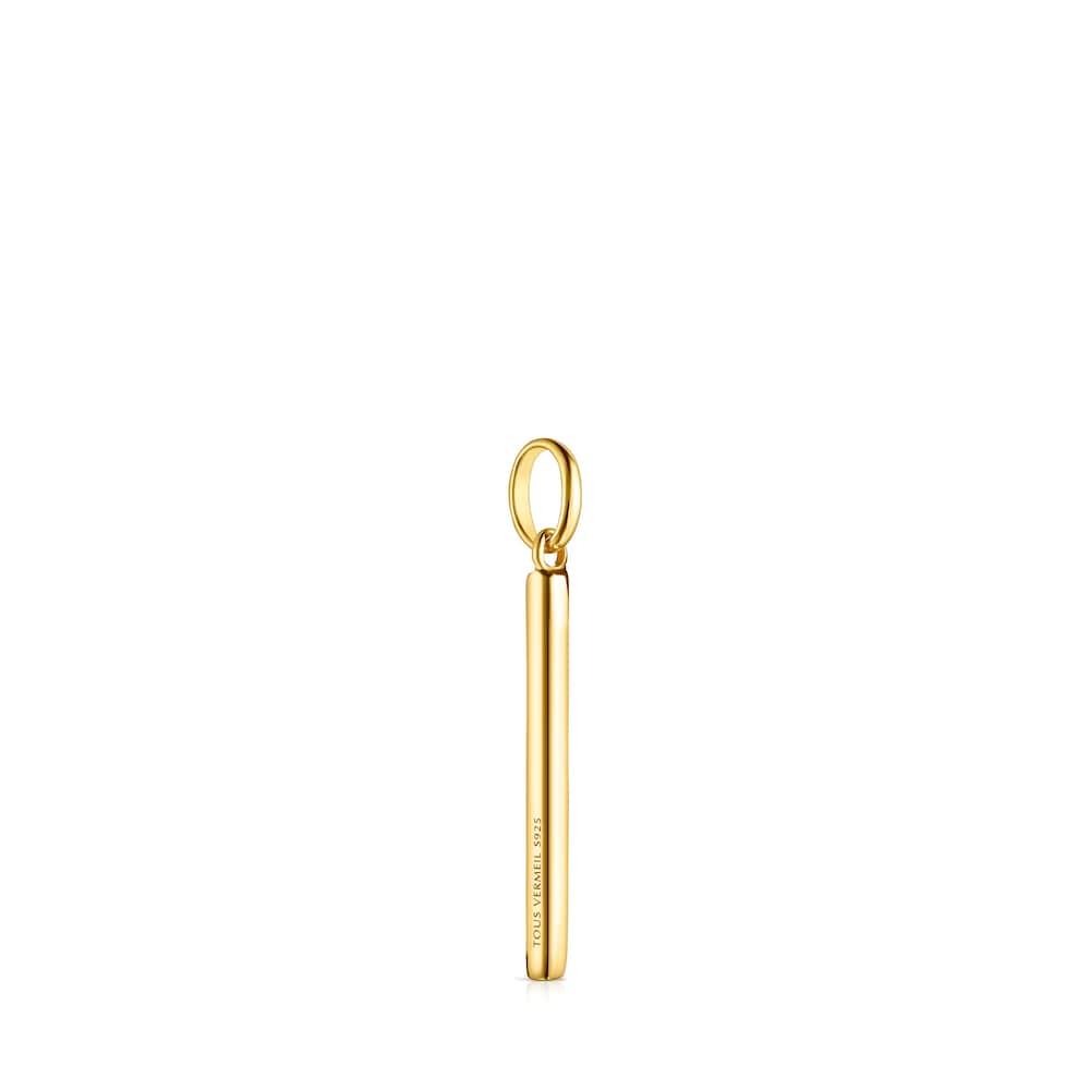 Nocturne bar Pendant in Silver Vermeil with Diamonds