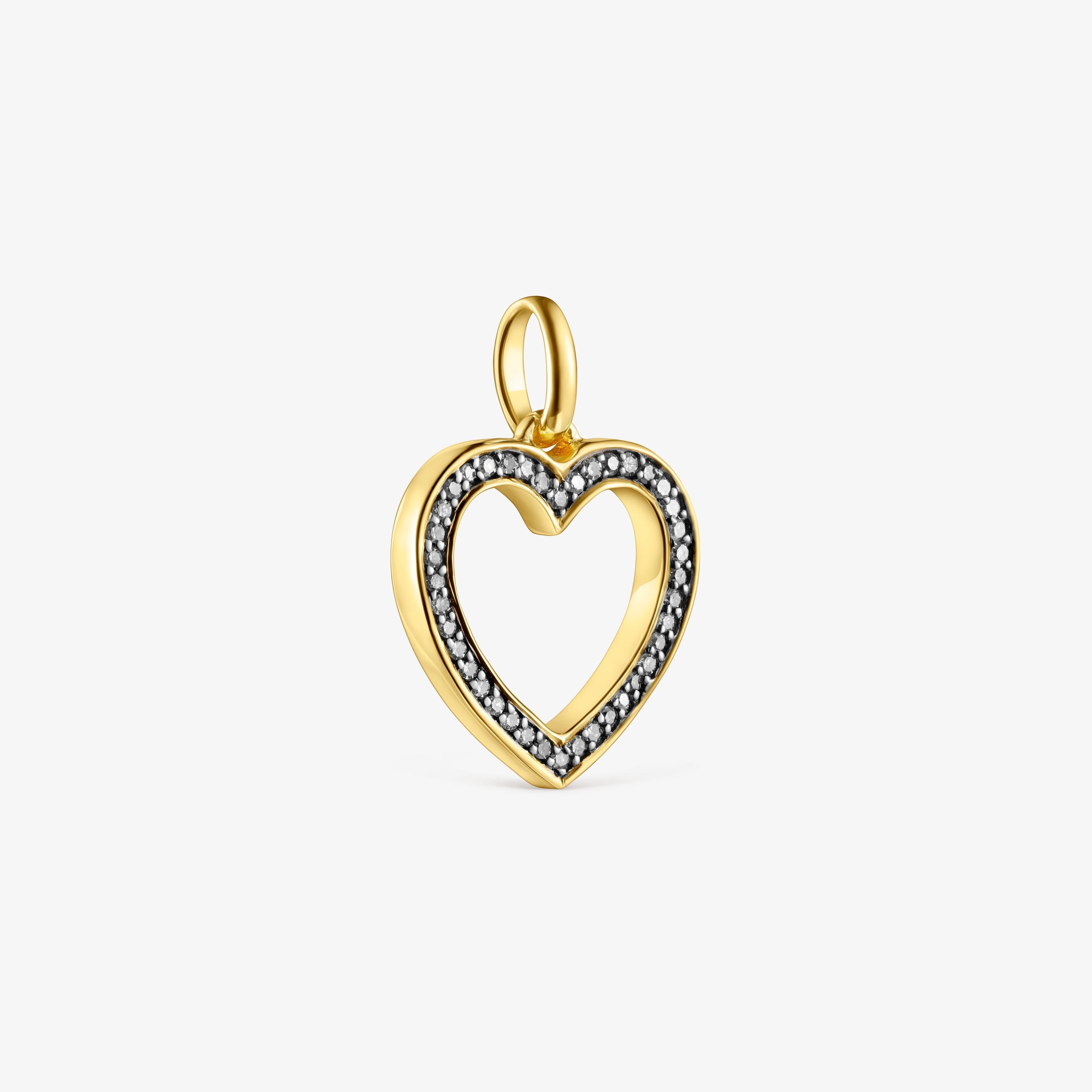 Nocturne heart Pendant in 18K gold vermeil with Diamonds